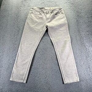 Being Human Jeans Men 32x26 Beige Denim Cotton Cropped Straight Stretch Workwear